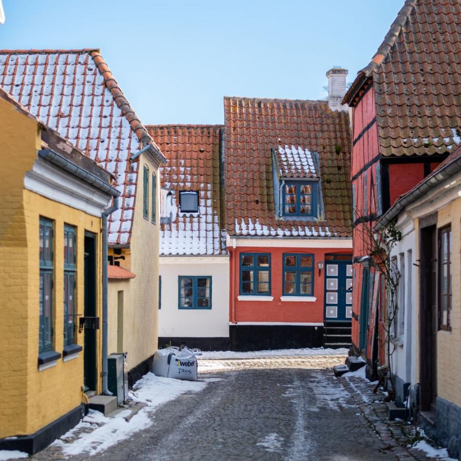 Vinter og solskin i Ærøskøbing by 